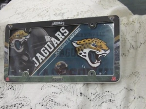 JACKSONVILLE JAGUARS METAL LICENSE PLATE & PLASTIC FIELD FRAME DEAL 6" X 12" NEW - Picture 1 of 2
