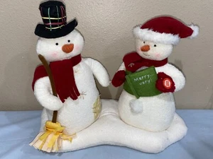 Hallmark Jingle Pals Mr Mrs Snowman Carolers Animated Musical Plush 10" (ToteYY) - Picture 1 of 13