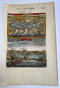 TUNIS TUNISIA 1683 ALAIN MANESSON MALLET ANTIQUE VIEW 17TH CENTURY - Picture 1 of 4