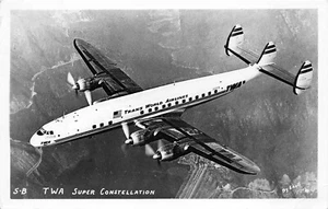 Trans World Airlines TWA Super Constellation Photo #5B By Enell RPPC - Picture 1 of 2