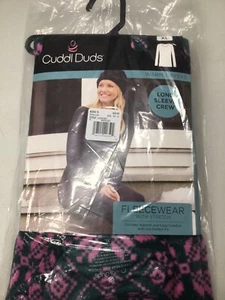 Damen Cuddle Duds Fleece Rundhalsausschnitt Top, grün Geo Print, neu mit Etikett, Größe XL - Bild 1 von 4