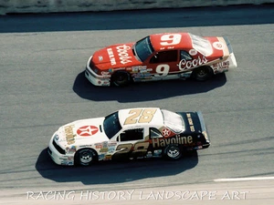 1987 DAYTONA 400 8x10 NASCAR FOTO #28 DAVEY ALLISON POLE WIN #9 BILL ELLIOTT - Foto 1 di 1