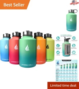 64oz Stainless Steel Insulated Water Bottle with Straw - Leakproof Sport Thermos - Picture 1 of 10