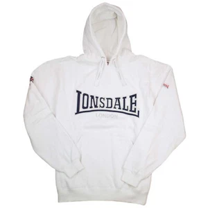Lonsdale Mens Hoodie Berger Hoody White Embroidered 6108 - Picture 1 of 6