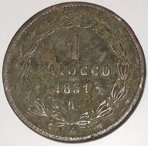 1851R VATIKANSTADT eine Baiccio Münze Kupfer KM#1345 Kupfer gut - Bild 1 von 3