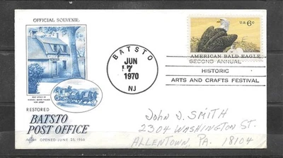 1970 SECOND ANNUAL ARTS & CRAFTS FESTIVAL Pictorial Event Cover, BATSTO, NJ - Image 1 of 3