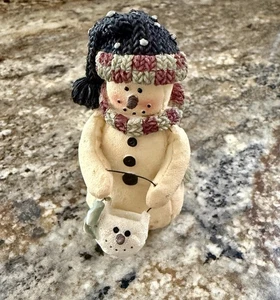 Our American Gift Schneemann mit Schneemann Eimer Weihnachtsdeko Figur GUC - Bild 1 von 6