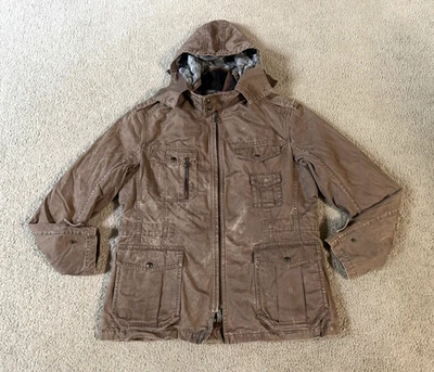 Chaqueta de campo Hugo Boss naranja para hombre marrón forrada de lona con capucha - talla 42R Foto 1 de 4