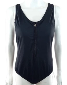 M&S Padded Zip Front Swimsuit One Piece UK 16 EU 44 Stretch Holidays NEW - Picture 1 of 11