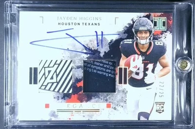 2025 Panini Impeccable RC Jayden Higgins Elegance RPA 22/25 Houston Texans - Image 1 of 2
