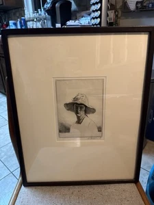 Gerald Brockhurst Original Etching “Malvina” 1929. Signed In Pencil Custom Frame - Picture 1 of 5