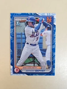 2024 Bowman Anthony Baptist 1st Bowman Blue Pattern Parallel /125 - Mets - Foto 1 di 2