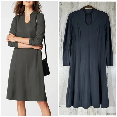 Платье J Jill Wearever Collection Ponte Knit ALine размер XS миниатюрное серое с вырезом на шее - Изображение 1 из 4