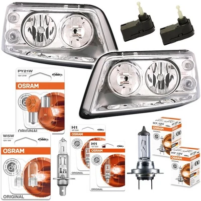 Scheinwerfer Set für VW T5 2003-2009 + LWR Stellmotoren + OSRAM Original Lampen - Bild 1 von 4