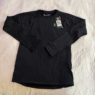NUEVO CON ETIQUETAS Under Armour Niños Negro 2.0 Térmico Manga Larga Cuello Redondo Talla L Foto 1 de 3