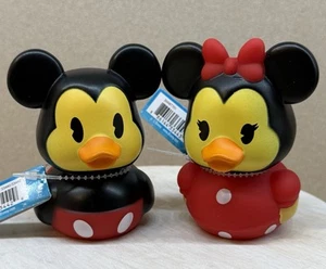 Disney Large Duckalooz Mickey Mouse & Minnie Mouse Rubber Jeep Ducks 3.50” - NEW - Picture 1 of 8