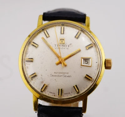 Tissot Visodate Seastar Seven Automatic Gold-Plated Date 33mm Swiss | Warranty - image 1 of 4