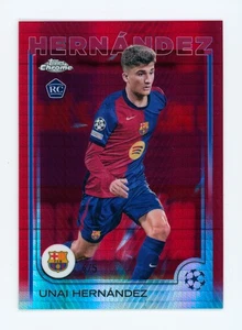 2024-25 Unai Hernandez Topps Chrome Red Refractor FC Barcelona Rookie Card 4/5 - Picture 1 of 3