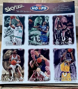 1998-99 Series 1 Skybox NBA HOOPS UNCUT SAMPLE SHEET SHAQ IVERSON HILL DUNCAN + - Picture 1 of 6
