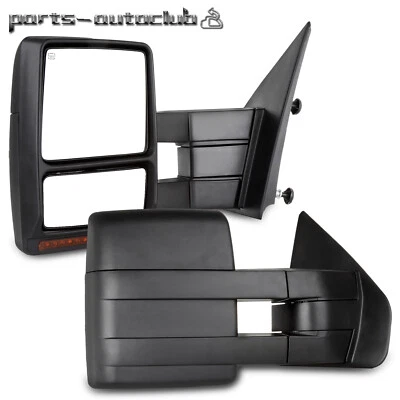 Par de espejos retrovisores laterales de remolque con señal LED con calefacción eléctrica para Ford F-150 2007-2014 Foto 1 de 4