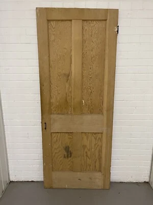 Porta interna de pinho vitoriano recuperada vintage original 4 painéis 2015 1995 x 810 - Imagem 1 de 4