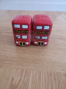 Salt Pepper Pots London Souvenir London Red Bus Novelty Pair Fast Delivery - Picture 1 of 1