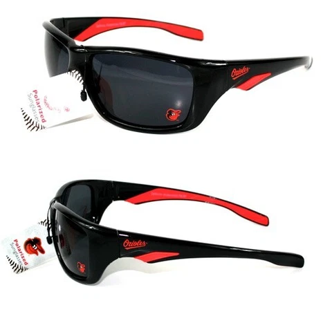 BALITMORE ORIOLES SUNGLASSES FULL RIM SPORTS POLARIZED AND W/FREE POUCH/BAG MLB Cover