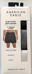 NIDB** AMERICAN EAGLE 3 PACK SLIM ULTRA-SOFT JERSEY BOXERS, M, MEDIUM 32" -34" - Picture 1 of 1