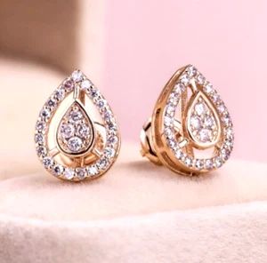 1.29ct Natural Round Diamond 14k BIS Hallmarked Yellow Gold Stud Earrings - Picture 1 of 5