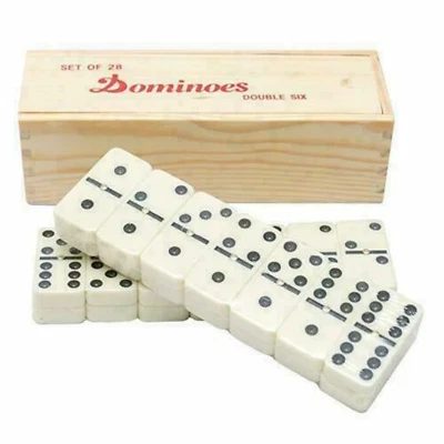 New Double Six Dominoes in the Box with Slide Lid Dominos - Image 1 of 2