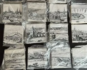 20 Vintage H&R Johnson Tiles LTD Black & White Old Europe Tiles Made In England - Picture 1 of 11