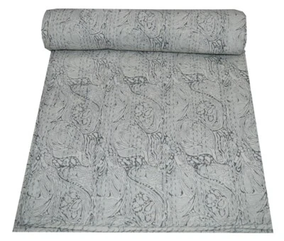 Colcha de algodón Kantha Block colcha vintage india manta Ralli Gudari Foto 1 de 4