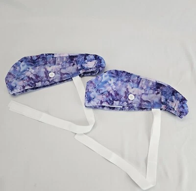 Women 2 Pcs Working Caps with Buttons and Ribbon Tie - Image 1 of 4