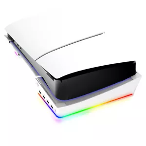 PS5 Slim RGB Horizontal Stand with 4 USB Ports | Fast Charging | LED Lighting - Picture 1 of 10