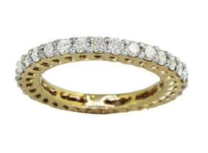 Eternity Anniversary Ring 1.30 Ct Round I1 G Diamond 14K Yellow Gold 2.70MM - Picture 1 of 6