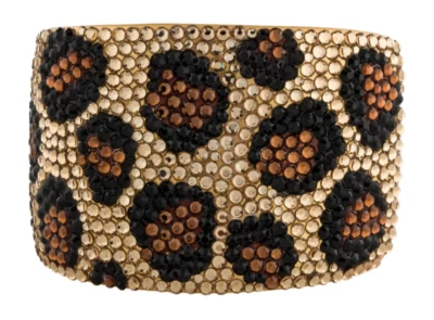 Kenneth Jay LANE KJL манжеты браслет кристалл леопард черный на петлях винтажный gyuh - Изображение 1 из 4