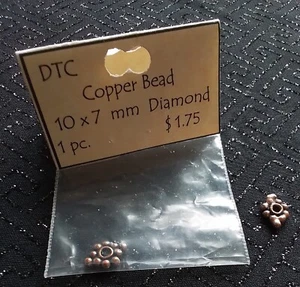 Copper - Vintage 10mm by 7mm 'Diamond Style' Beads! - Picture 1 of 1