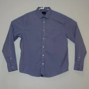 UNTUCKit Herren Langarm Hemd mit Knopfleiste blau kariert Nylon Spandex Gr. L Ducale - Bild 1 von 6