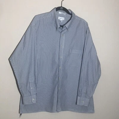 Camisa Paul Fredrick Para Hombre 19/36 Gris Rayas Años 80 2 Capas Pinpoint Oxford Clásica Foto 1 de 4