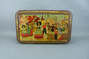 Ancienne boîte de biscuit en tôle sérigraphié déco Alsacien signé G.Maréchaux. - Bild 1 von 10