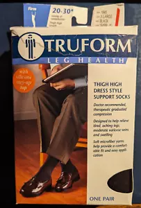 Calcetines de vestir Truform para hombre hasta el muslo firmes 20-30 mmHg compresión 1945 XLarge negros - Imagen 1 de 4