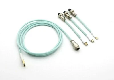 Kraken Keyboards Double Sleeved Custom Keyboard Cable Aviator Connector mint  - Image 1 of 3