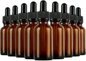Amber Glass Dropper Bottles, KAPASKI 10 Pack 30Ml / 1Oz Refillable Bottles wi... - Picture 1 of 12