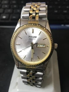 Pulsar 36mm Presidential Day/Date Two Tone Men Watch-Not Run/Parts (#1491) - Picture 1 of 10