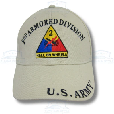 US Army 2nd Armored Division Hell on Wheels Baseball Cap Hat Official Licensed - Image 1 of 4