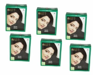 6 x 60g (6 Boxes) Amir Black Herbal Henna Powder (36 Pouches x 10g) Natural - Picture 1 of 2