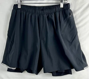 LULULEMON Black Drawstring Waist Stretchy Pockets Pull On Men’s Shorts SZ Large - Picture 1 of 10
