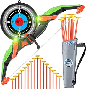 Kids Archery Set Toys with Light-Up LED Includes 32 Suction Cup Arrows, Bow and - Picture 1 of 11