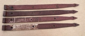 HERVORRAGENDE (4) 31" antike schmiedeeiserne RIEMENSCHARNIERE Scheunentor Tür - Bild 1 von 13