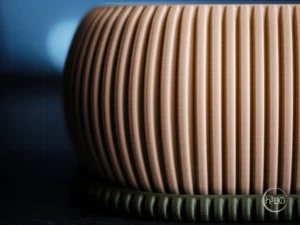 Zephyr Ribbed Bonsai Planter Minimalist Brown Pot - Picture 1 of 7